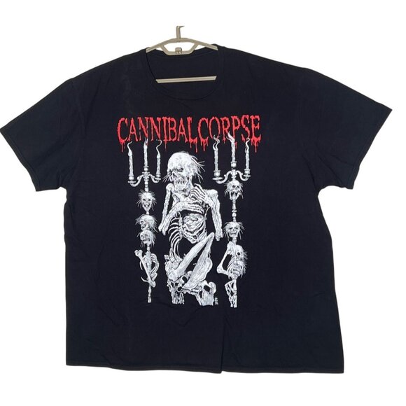 Cannibal Corpse Black Graphic Band T-Shirt With Skeleton & Candelabra Design  XL - Picture 2 of 8